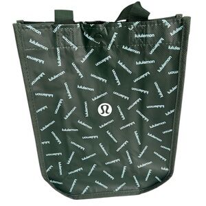 Lululemon Green Reusable Tote Bag with Lululemon Logos